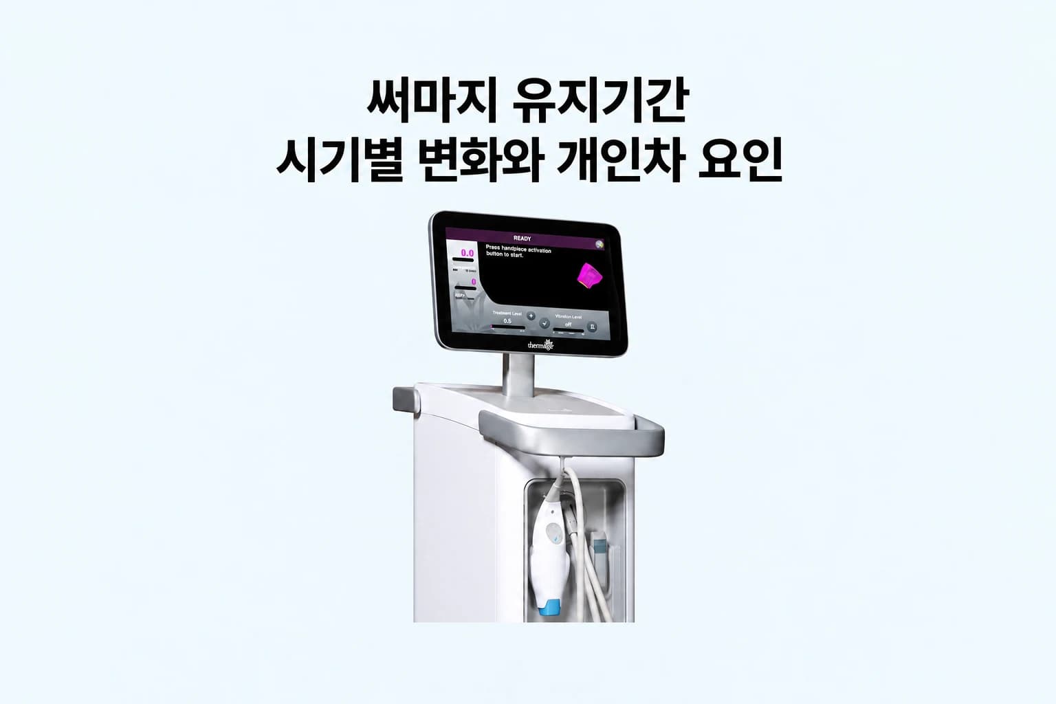 써마지 장비 사진과 시기별 변화·개인차 요인을 담은 써마지 유지기간 썸네일